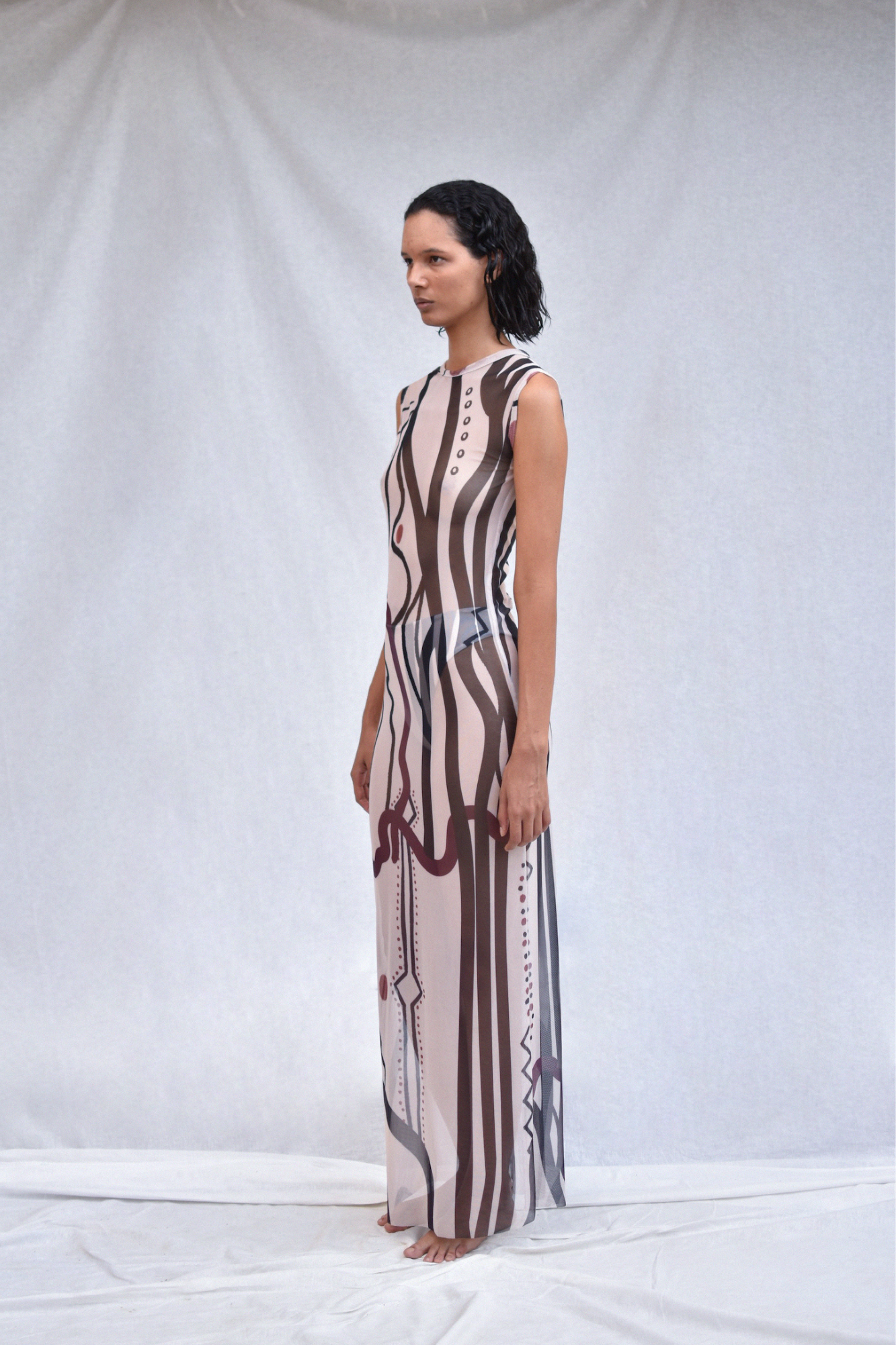 Ikupo Long Mesh Dress