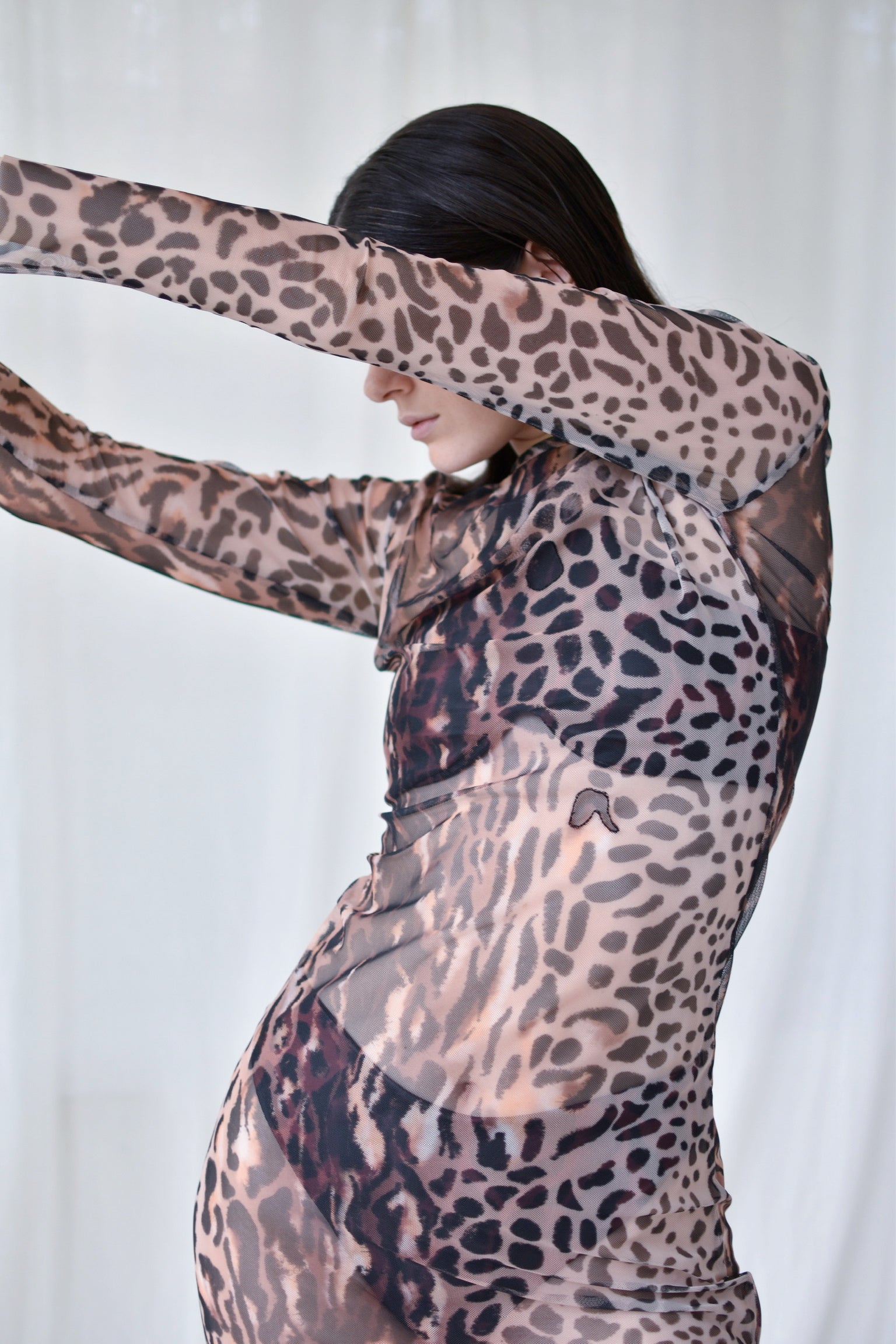 Tuenkarön Long Sleeve Mesh Dress Long