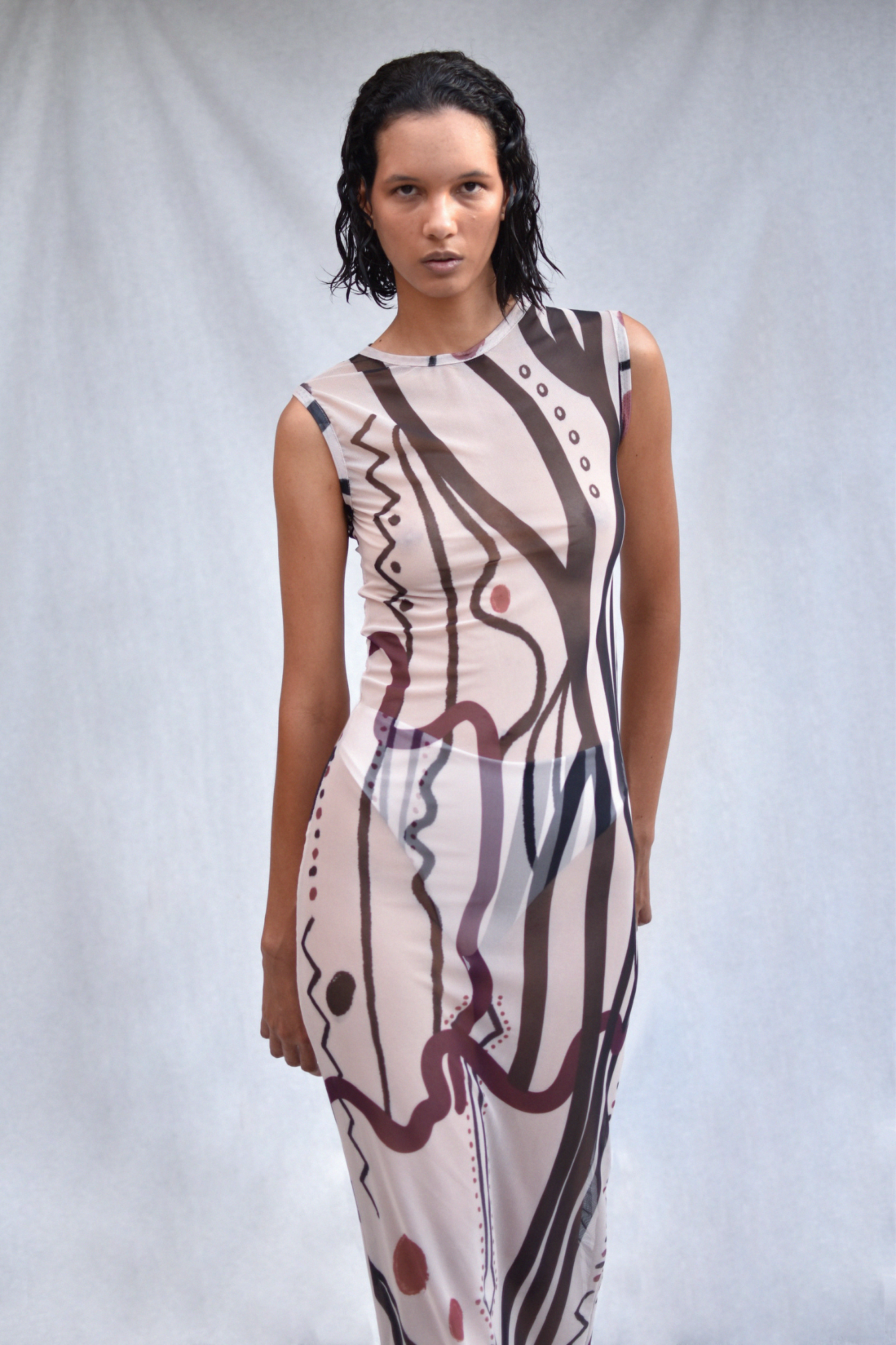 Ikupo Long Mesh Dress