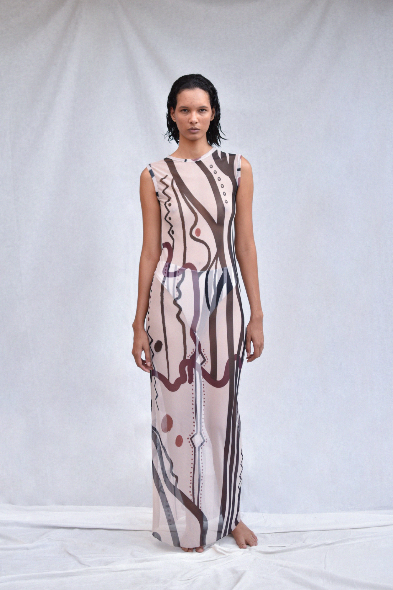 Ikupo Long Mesh Dress