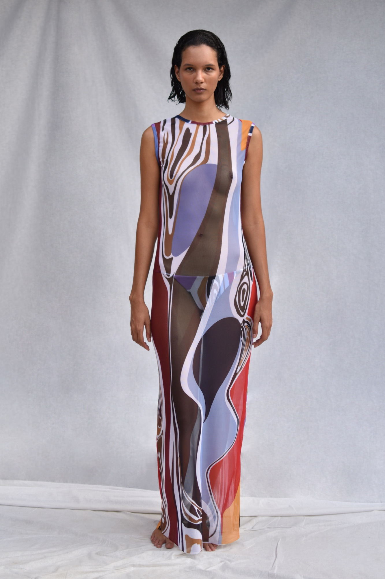 Ikupo Long Mesh Dress