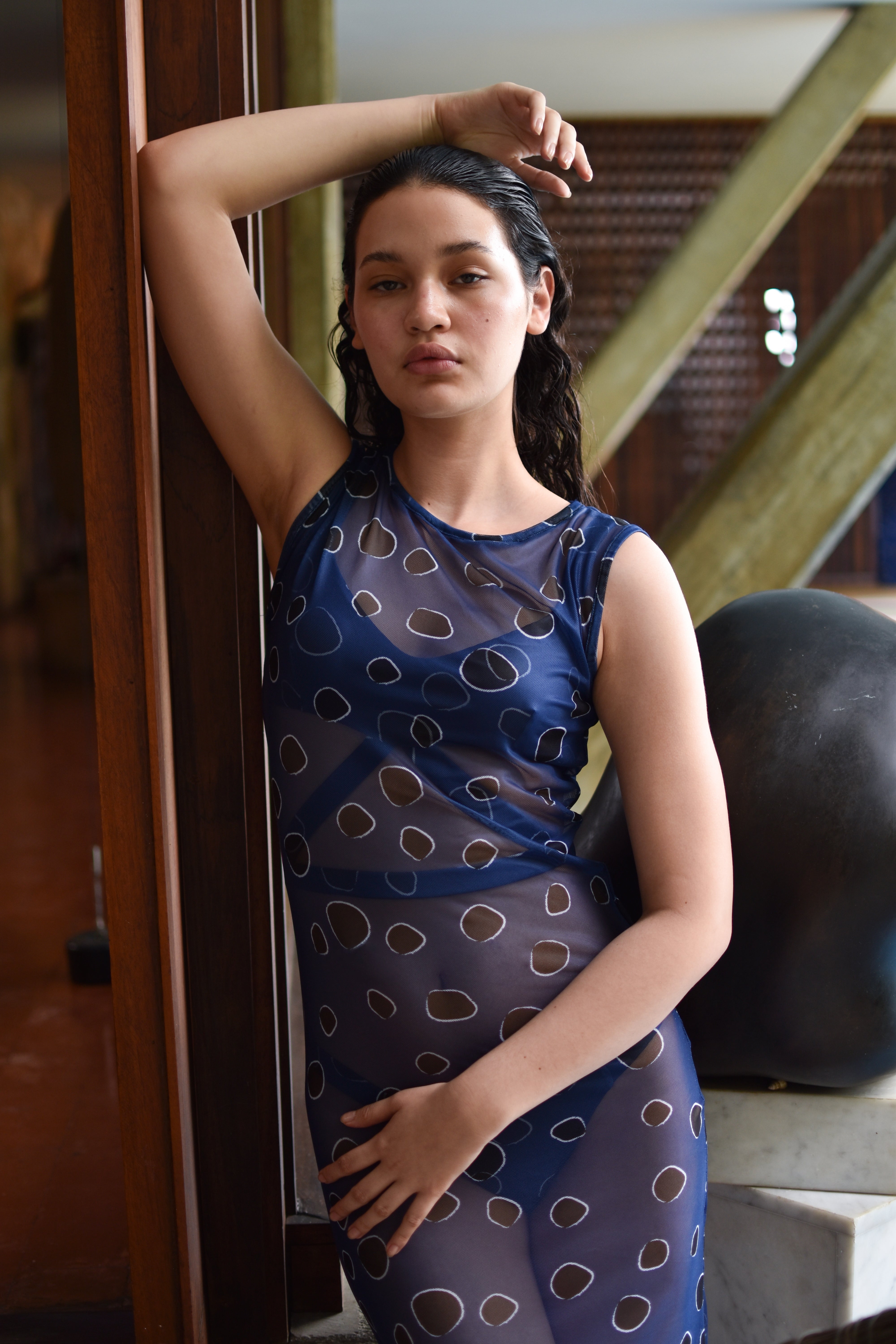 Ikupo Long Mesh Dress