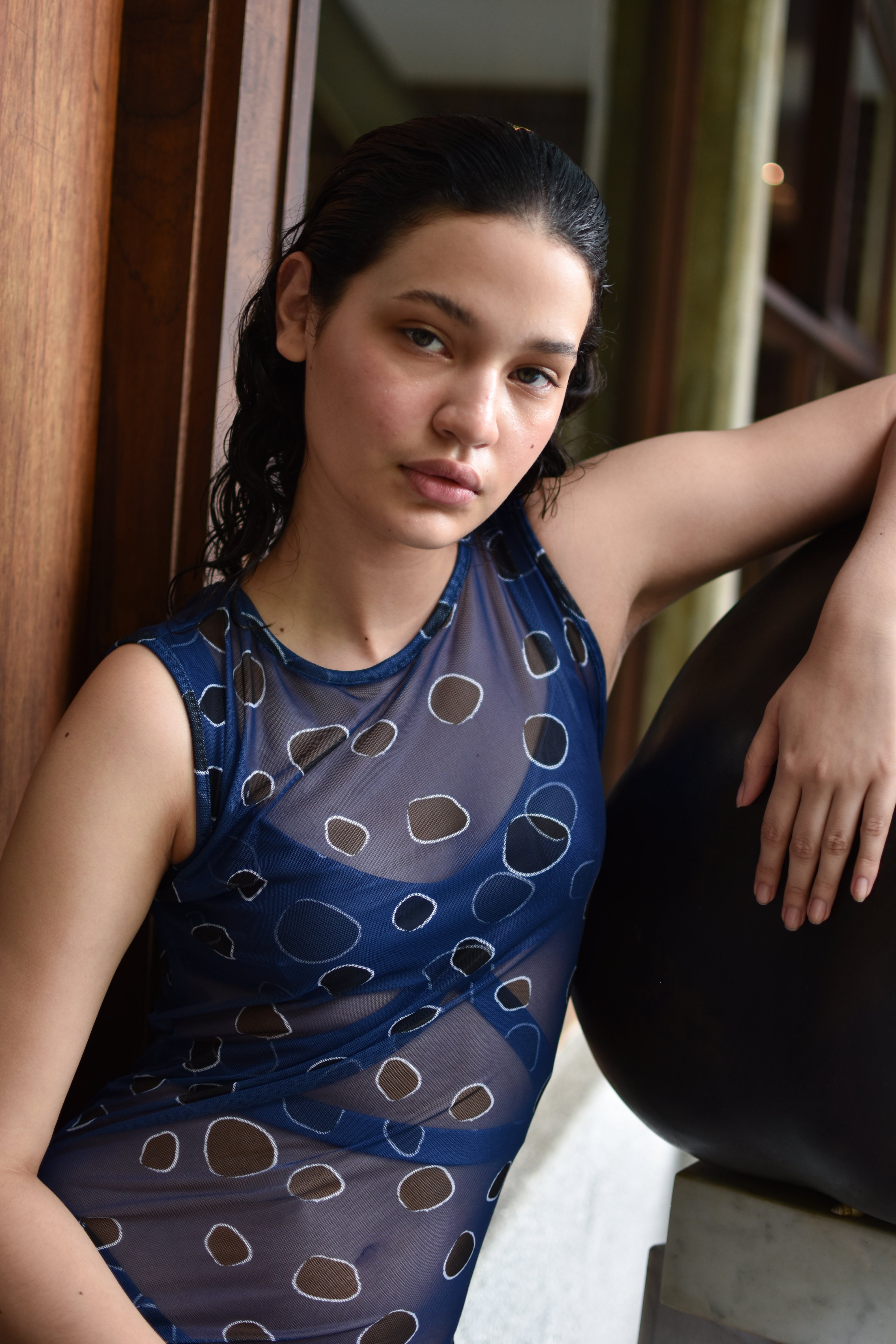 Ikupo Long Mesh Dress